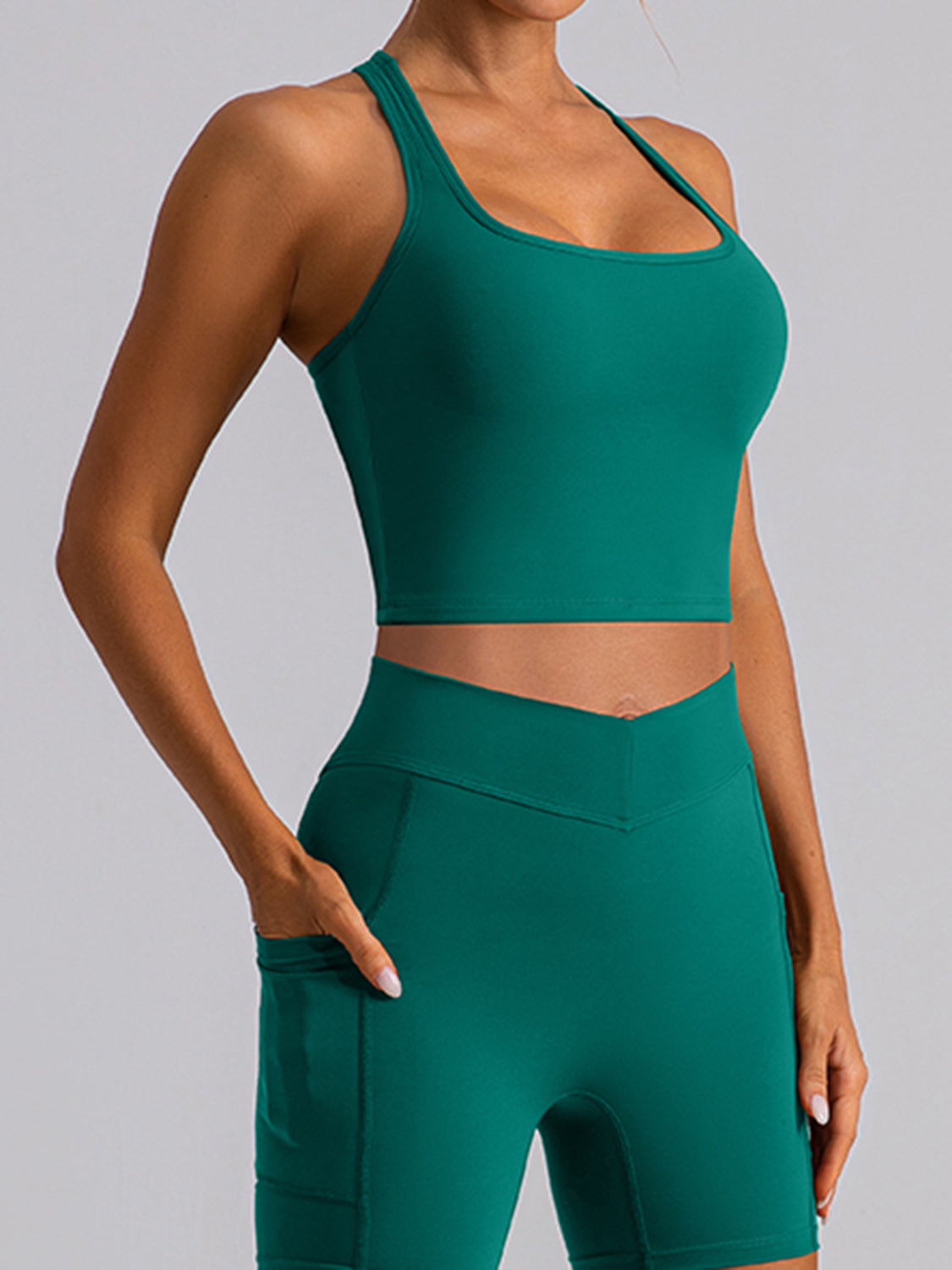 Square Neck Racerback Cropped Tank - MyEmpired