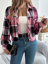 Plaid Button Up Long Sleeve Jacket - MyEmpired
