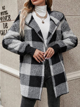 Plaid Long Sleeve Hooded Coat - MyEmpired