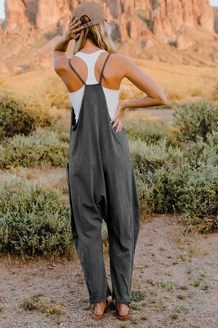 Double Take Full Size V-Neck Sleeveless Jumpsuit with Pockets - MyEmpired