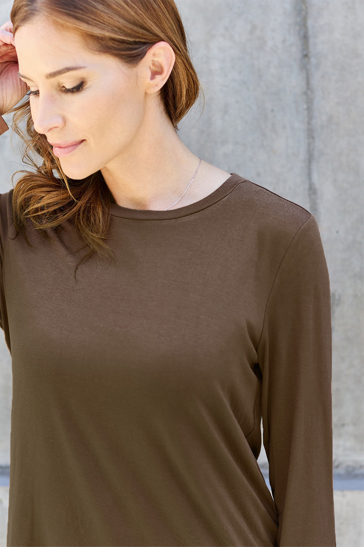 Basic Bae Full Size Round Neck Long Sleeve Top - MyEmpired