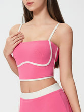 Millennia Contrast Trim Square Neck Active Cami with Detachable Chest Pads - MyEmpired