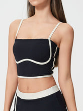 Millennia Contrast Trim Square Neck Active Cami with Detachable Chest Pads - MyEmpired