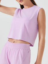Millennia Round Neck Cropped Active Tank - MyEmpired