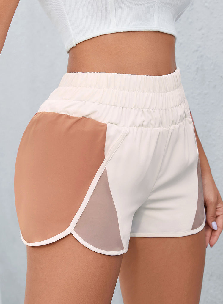 Color Block Wide Waistband Shorts - MyEmpired