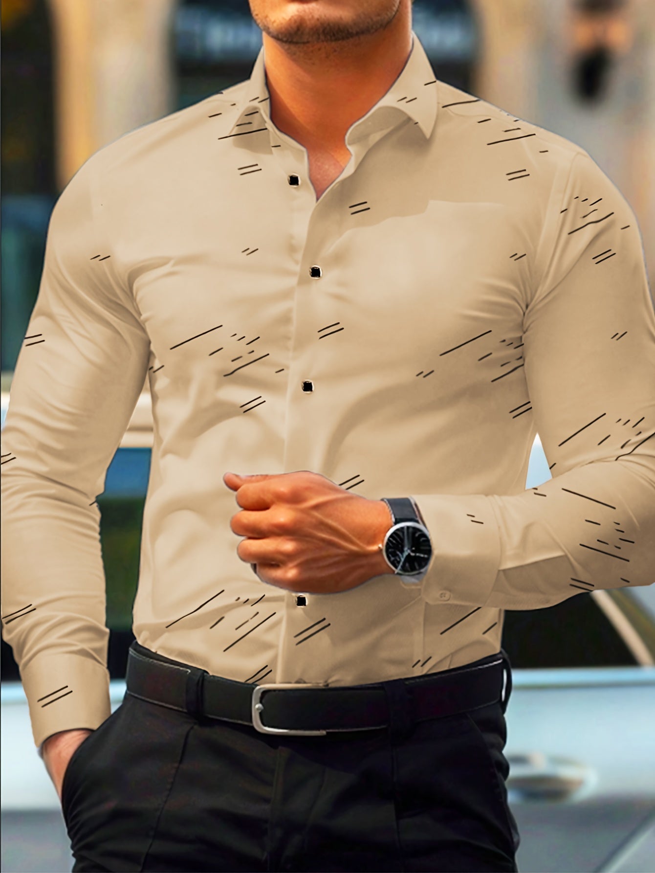 Long Sleeve Casual Button Up Shirt For Formal Occasions - MyEmpired
