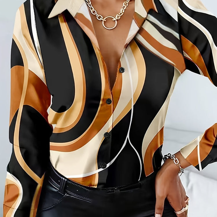 Casual Button Front Long Sleeve Shirt - MyEmpired