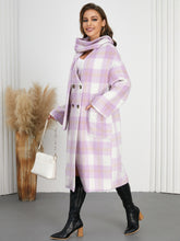 Plaid Button Up Long Sleeve Coat - MyEmpired
