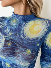Starry Sky Cropped Mesh T-Shirt - MyEmpired