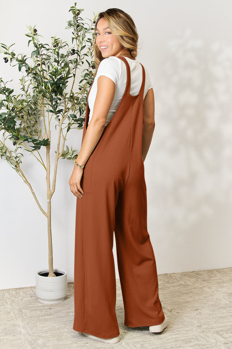 Double Take Full Size Wide Strap Overall with Pockets - MyEmpired