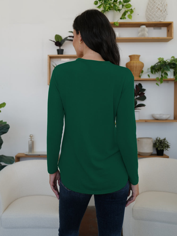FAM-FAM Round Neck Long Sleeve T-Shirt - MyEmpired