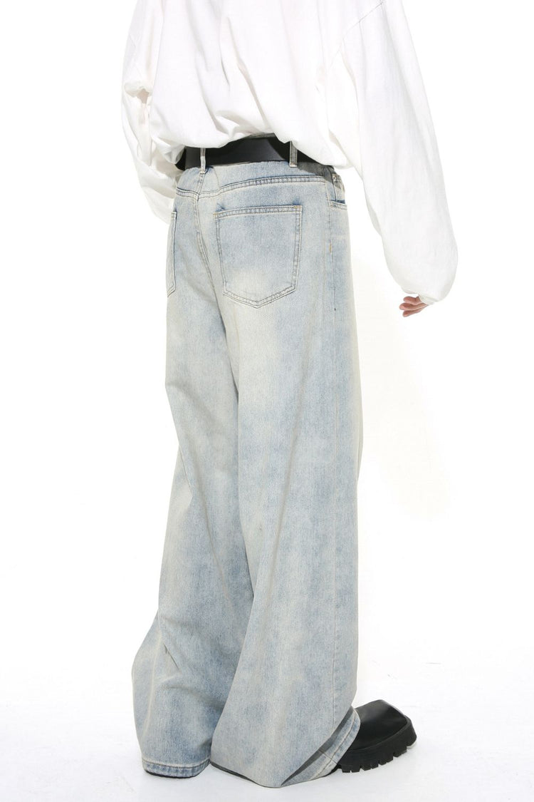 Washed Straight Leg Jeans - MyEmpired