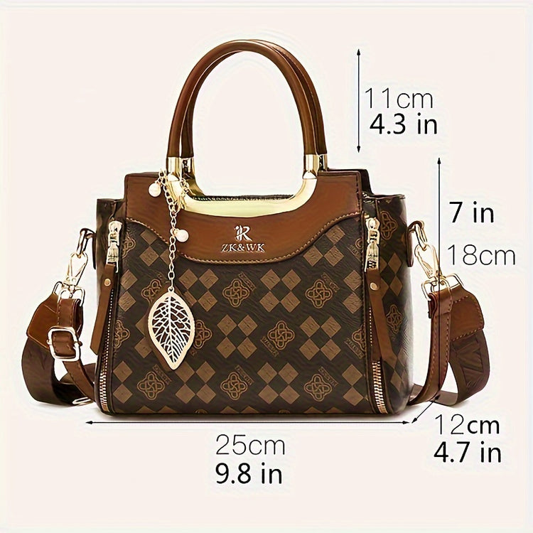Vintage PU Crossbody Bag, Retro Shoulder Bag, Women&