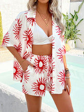 Devine Printed Collared Neck Half Sleeve Top and Shorts Set - MyEmpired
