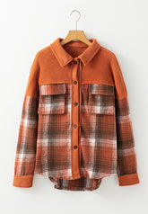 Plaid Button Up Long Sleeve Jacket - MyEmpired