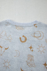 Printed T-Shirt and Elastic Waist Shorts Set - MyEmpired