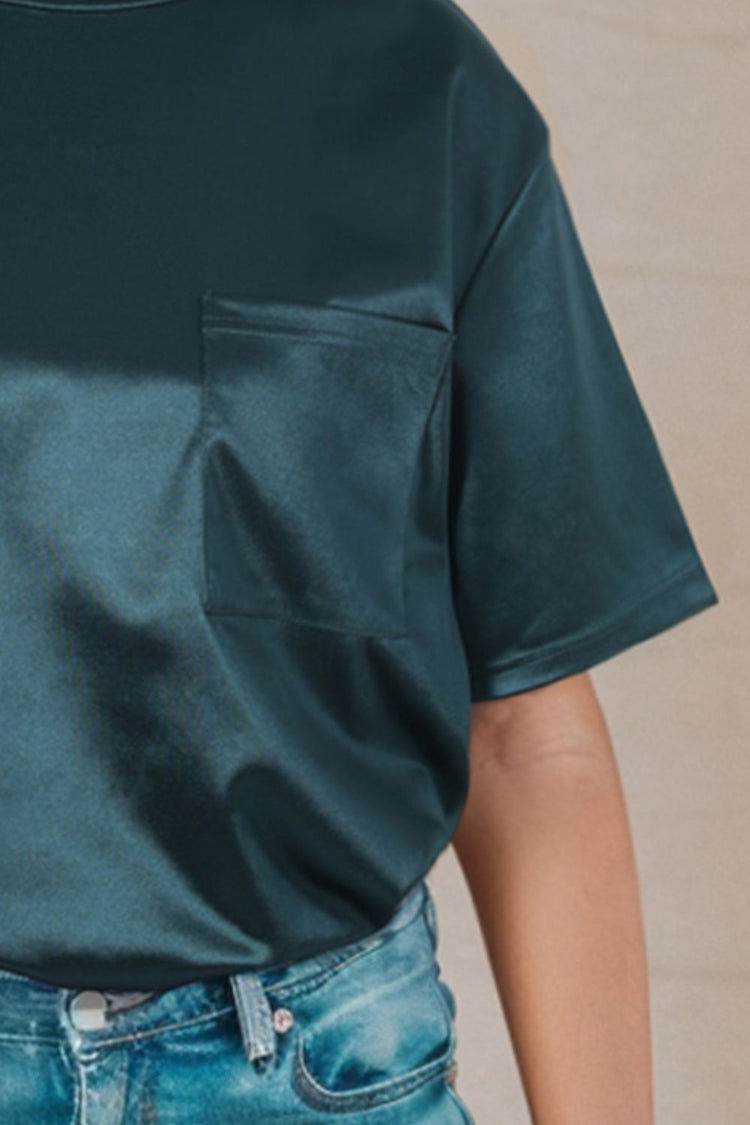 Round Neck Dropped Shoulder Top - MyEmpired