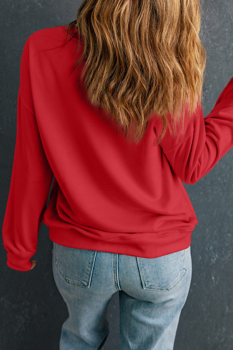 Round Neck Dropped Shoulder Sweatshirt - MyEmpired