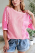 Stripe Color Block Half Sleeve T Shirt - MyEmpired