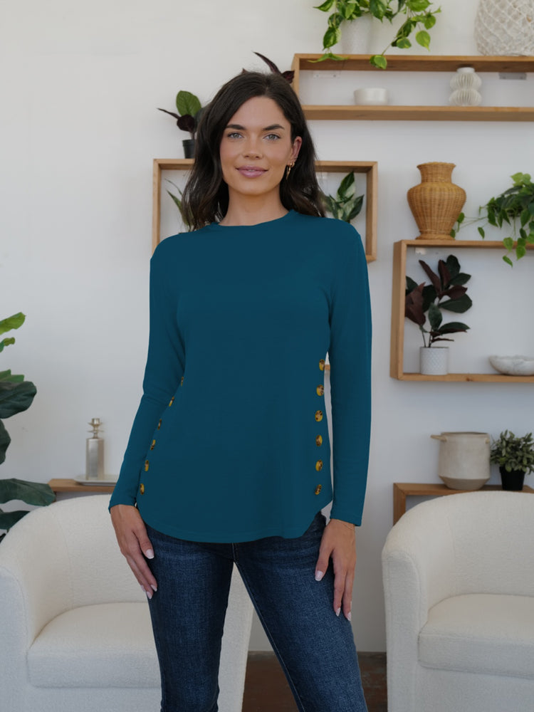 FAM-FAM Round Neck Long Sleeve T-Shirt - MyEmpired