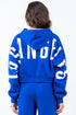 American Bazi Letter Graphic Long Sleeve Drawstring Cropped Hoodie - MyEmpired