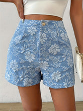 Elegant Floral Jacquard Shorts - MyEmpired