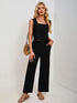 Square Neck Tank and Wide Leg Pants Set - MyEmpired