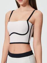 Millennia Contrast Trim Square Neck Active Cami with Detachable Chest Pads - MyEmpired