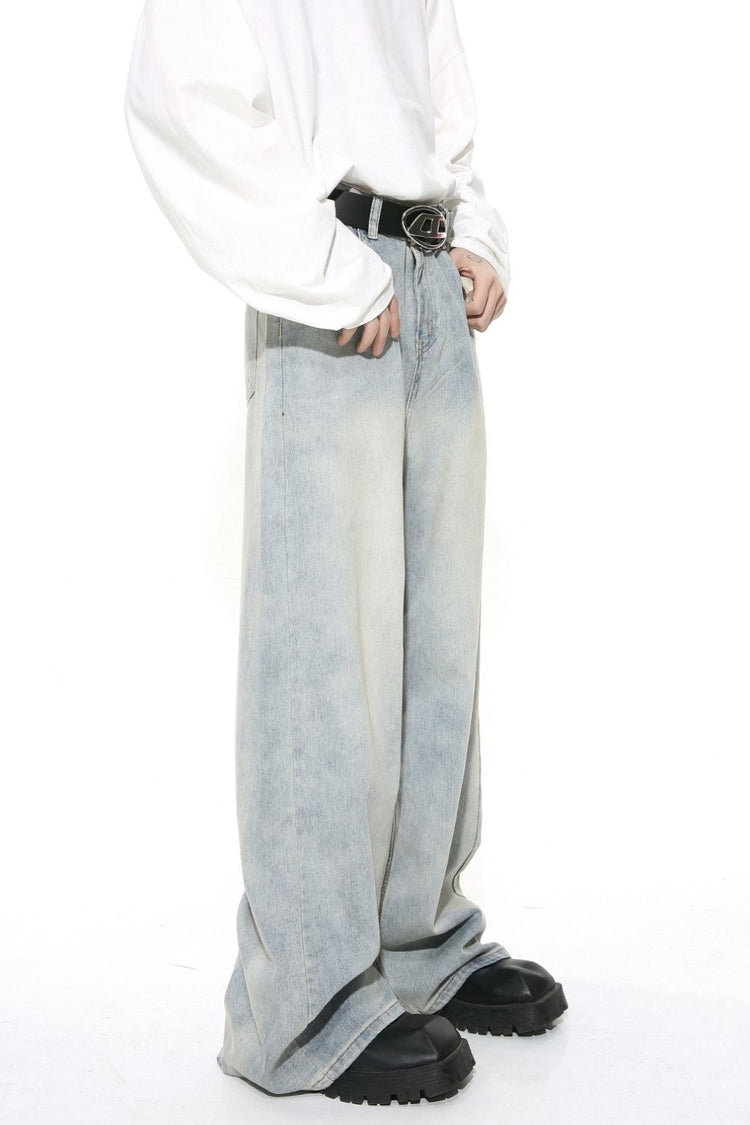 Washed Straight Leg Jeans - MyEmpired