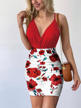 Surplice Spaghetti Strap Top and Printed Mini Skirt Set - MyEmpired