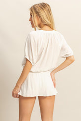 HYFVE Drawstring Hem Short Sleeve Top and Skort Set - MyEmpired