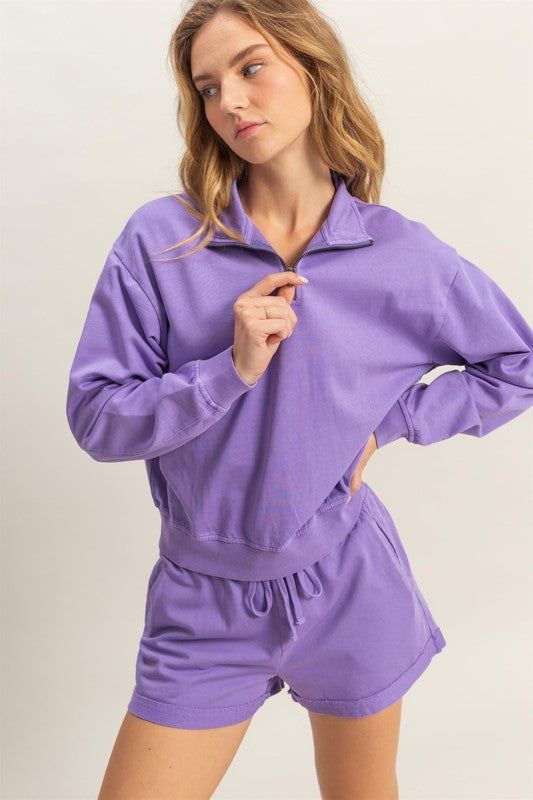 HYFVE Quarter Zip Drop Shoulder Sweatshirt - MyEmpired