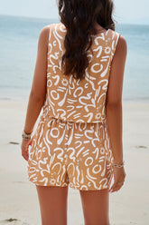 Devine Printed Cropped Tank and Shorts Set - MyEmpired