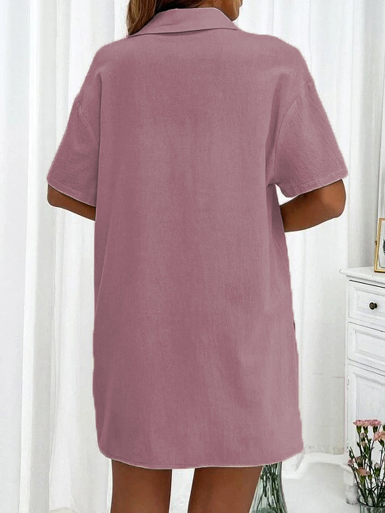 Button Up Shirt and Drawstring Shorts Set - MyEmpired