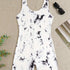 Tie Dye Print Pajama Romper, Round Neck Sleeveless Slim Fit Tank Romper, Women&