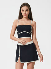 Millennia Contrast Trim Square Neck Active Cami with Detachable Chest Pads - MyEmpired