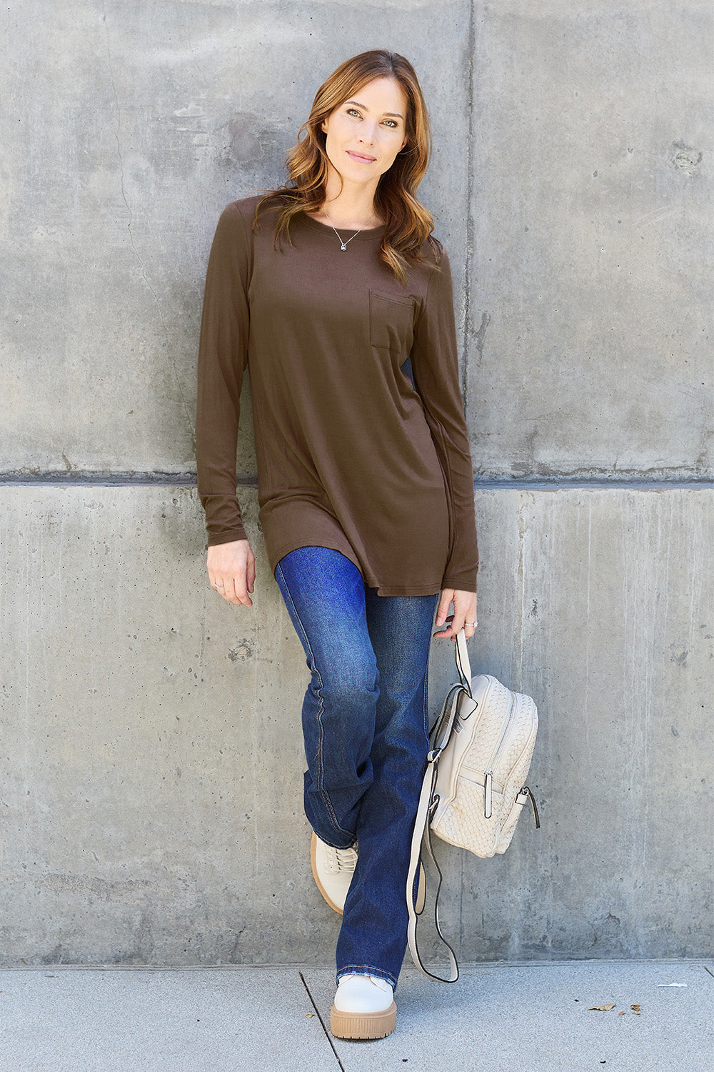 Basic Bae Full Size Round Neck Long Sleeve Top - MyEmpired