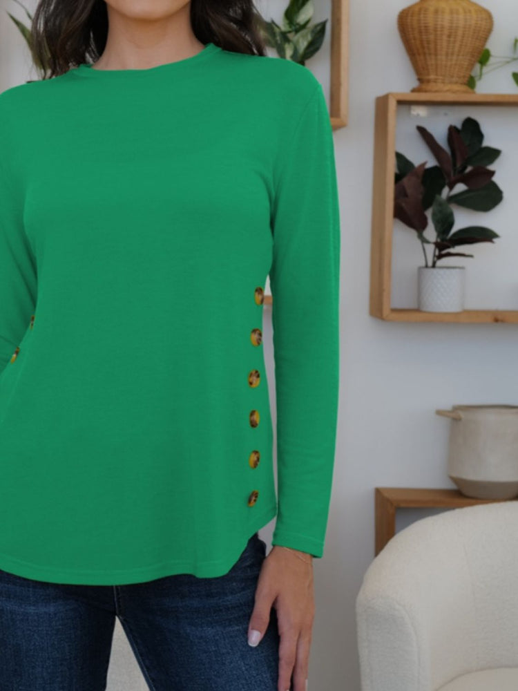 FAM-FAM Round Neck Long Sleeve T-Shirt - MyEmpired