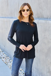 Basic Bae Full Size Round Neck Long Sleeve Top - MyEmpired