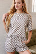 Checkered Round Neck Top and Shorts Set - MyEmpired