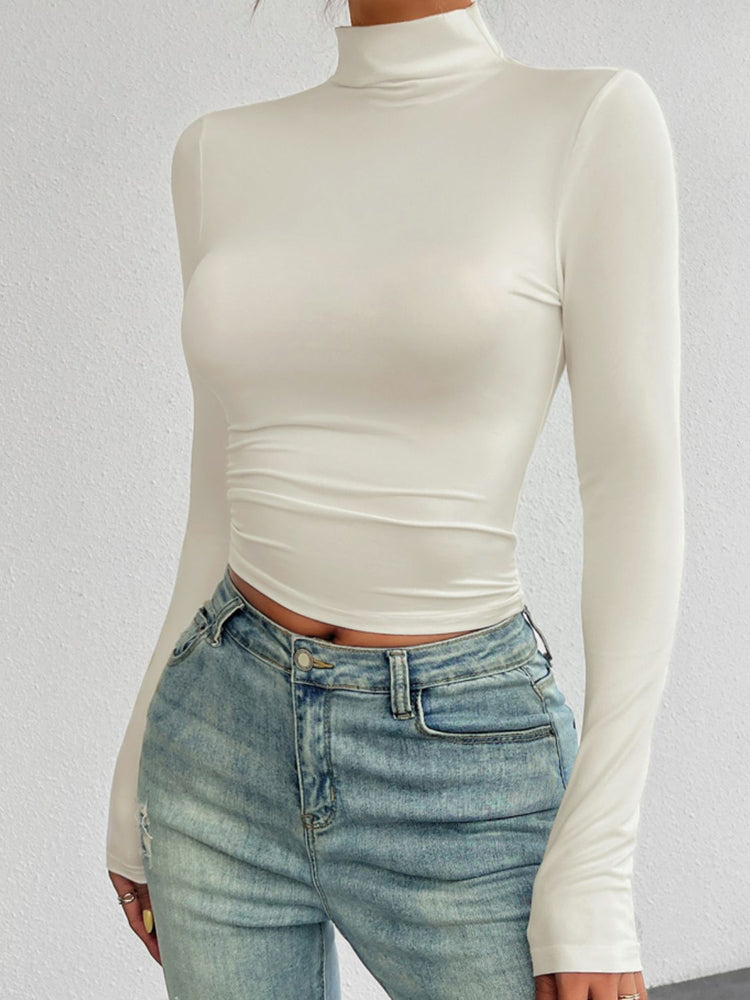 Devine Mock Neck Long Sleeve T-Shirt - MyEmpired