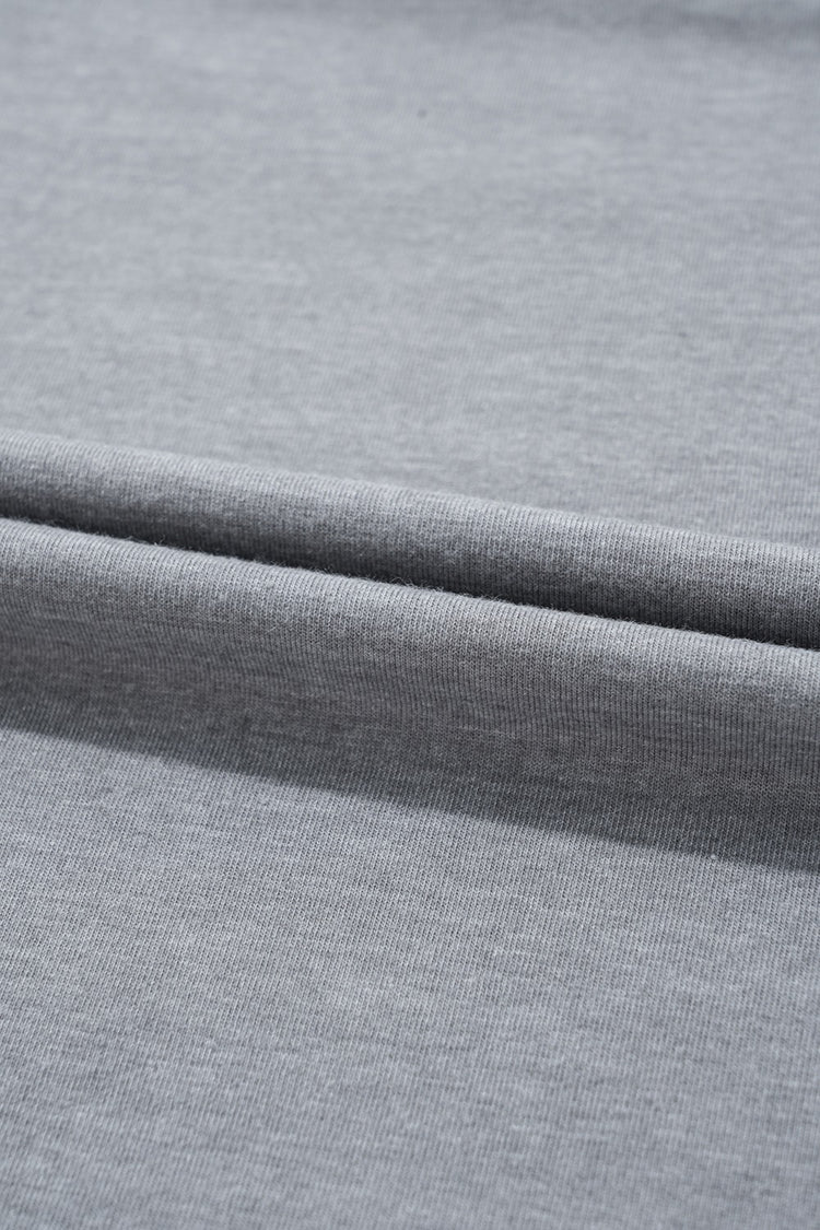 HOPPY Chenille Patch Round Neck Short Sleeve T-Shirt - MyEmpired