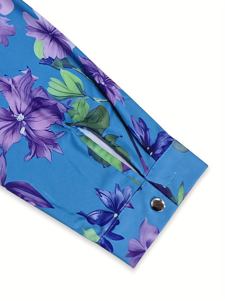 Floral Print Button Front Shirt - MyEmpired