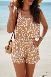 Devine Printed Cropped Tank and Shorts Set - MyEmpired