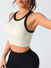 Contrast Trim Round Neck Active Tank - MyEmpired