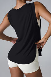 Slit Round Neck Active Tank - MyEmpired