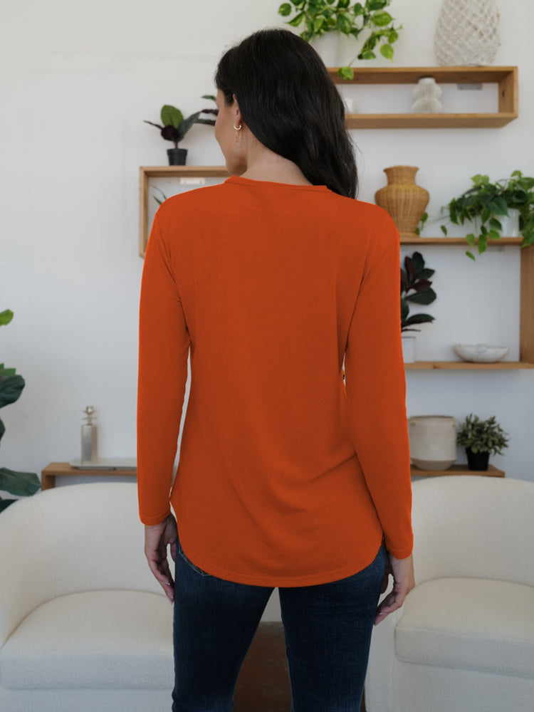 FAM-FAM Round Neck Long Sleeve T-Shirt - MyEmpired