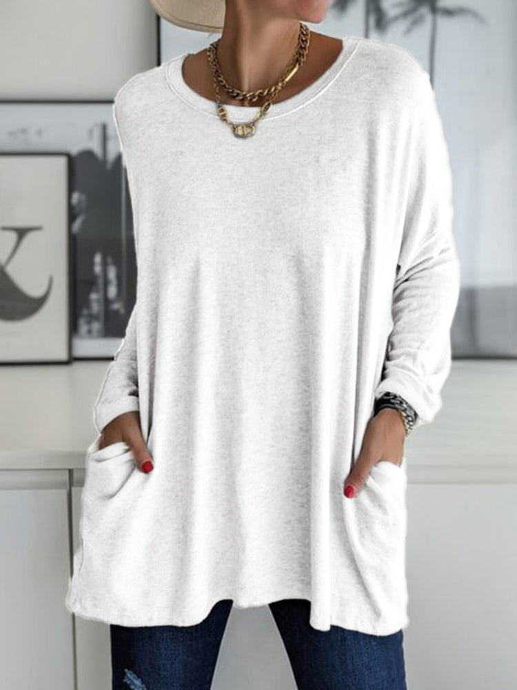 Full Size Round Neck Long Sleeve T-Shirt - MyEmpired