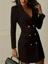 Double Breasted Suit Solid Dress - MyEmpired