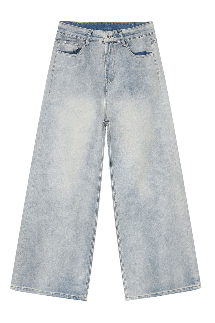 Washed Straight Leg Jeans - MyEmpired